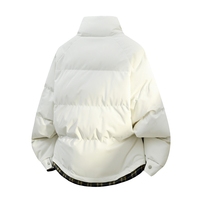 Manteau d'hiver matelassé à carreaux pour hommes, col montant, fermeture éclair et boutons-pression, poches latérales zippées, coupe ample, résistant au froid