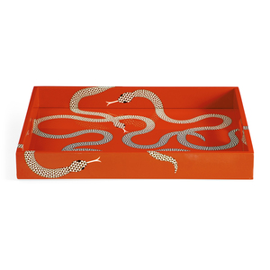 Sang trọng cuối <span class=keywords><strong>MDF</strong></span> sơn mài khay có độ bóng cao Poppy cam trang trí sơn mài khay khách sạn khu nghỉ dưỡng đồ uống thực phẩm phục vụ khay - Product Image 2