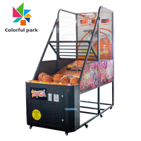 Machine de jeu de basket-ball d'arcade à monnayeur, colorée, très vendue, garantie 1 an, pour usage en extérieur