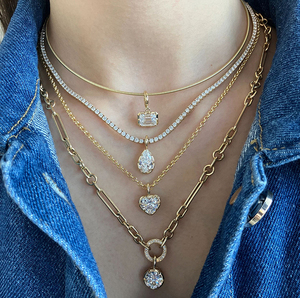 LYBURCHI Collezione di Ciondoli e Charm in Argento Sterling 925 Placcato Oro 18K con Zirconi Cubici Taglio Diamante Geometrico Gioielli di Lusso alla Moda - Product Image 4