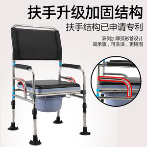Chaise de toilette portable Zhuxin en acier inoxydable pliable pour personnes âgées et femmes enceintes - Product Image 2