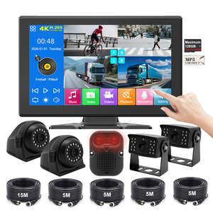 Système de caméra pour camion 10,1 pouces avec détection d'angle mort IA BSD, enregistrement DVR 4 canaux et moniteur tactile pour camping-car, bus, semi-remorque - Product Image 1