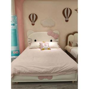 <span class=keywords><strong>Cama</strong></span> Inteligente Moderna Ajustable con Diseño de Princesa de Dibujos Animados, de Cuero Suave y con Almacenamiento, para Niños, Venta al Por Mayor - Product Image 3