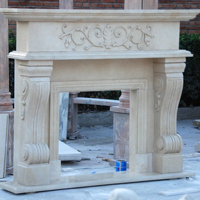 Usine personnalisée sculpté à la main Antique français classique moderne Villa décor intérieur blanc noir pierre marbre cheminée manteau Surround