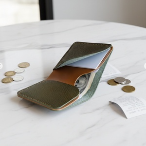 กระเป๋าสตางค์หนังวัวแท้ลายหินแบบวินเทจขนาดเล็ก ป้องกันการโจรกรรมข้อมูล RFID  แบบพกพา สำหรับธุรกิจ  ใส่บัตรได้  สำหรับทั้งชายและหญิง - Product Image 3