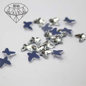 ASFA04 Strass thermocollants en forme de papillon 7*8MM ss6 et SS10 pour machine à thermocoller, cristal AB - Product Image 5