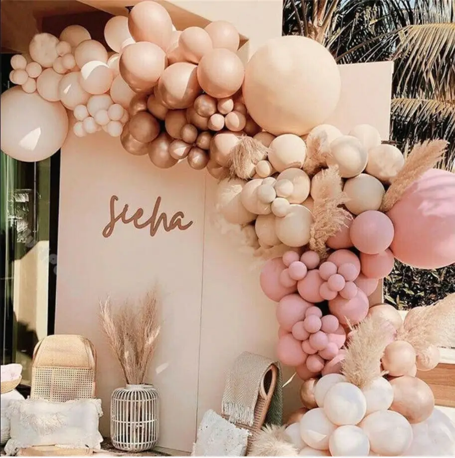 Воздушный шар розового и золотого цвета, праздничный арочный венок, украшение для интерьера вечеринки, воздушный шар в двойном стиле с розовым и абрикосовым Шалфеем для будущей мамы