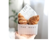 Boîte de sandwich à sandwich en papier kraft à emporter de qualité alimentaire jetable personnalisée en gros