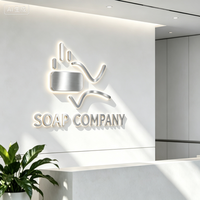 Lettres 3D en acier inoxydable personnalisées rétroéclairées par LED, halo inversé illuminé, logo mural pour entreprise, bureau, signalétique, étanche IP65, usage commercial