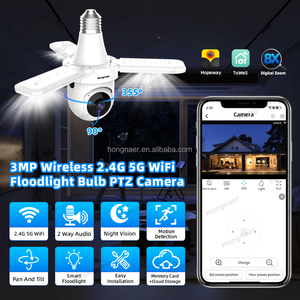 Hongnaer 3MP không dây E27 bóng đèn an ninh thông minh CCTV PTZ máy ảnh towell hopeway 360 Độ đèn pha 2.4G 5G WIFI CCTV bóng đèn <span class=keywords><strong>camera</strong></span> - Product Image 2