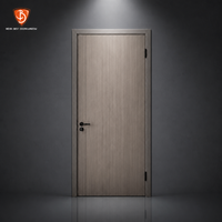 Puerta Interior Moderna Mexin de Madera Gris, Insonorizada, Precolgada con Marco y Panel para Dormitorio, Apartamento, Renovación del Hogar