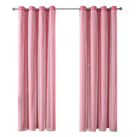 Rideaux Transfrontaliers Personnalisés en Dentelle de Polyester Double Couche Voilée avec Œillets, à Ouverture Bipartite Gauche/Droite