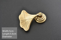 Poignée de tiroir décorative JAYA en forme de feuille de Ginkgo, en alliage d'aluminium, finition laiton satiné, pour armoire de cuisine, placard