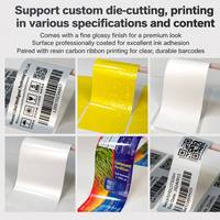 Rouleau d'étiquettes adhésives en PET holographique mat argenté personnalisé, résistant à l'eau, à l'huile, aux rayures, durable, avec code-barres