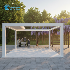 Pergola in Alluminio Sweet Home con Tetto a Lamelle, Illuminazione LED, Tenda Parasole Motorizzata - Impermeabile, Antivento, Ecologica per <span class=keywords><strong>Giardino</strong></span> - Product Image 1