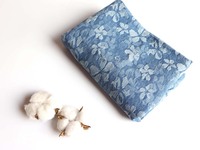 Tissu denim floral extensible au prix du fabricant Tissu jacquard coloré pour pantalon, veste et robe d'extérieur