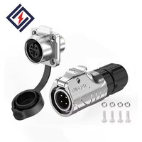Connecteur d'alimentation circulaire étanche IP67 haute performance LP12 à connexion rapide droite 2 à 8 broches pour écran LED