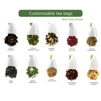 Mezcla de Té con Flores Secas y Frutas, Té Verde en Bolsa Piramidal de Fibra de Maíz, Té Negro Herbal Sin OMG