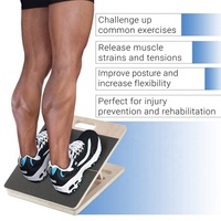 Planche inclinée réglable pour étirements des mollets avec poignée, fitness professionnel, en bois