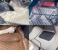 Tissu de voiture en cuir résistant aux rayures pour sièges de voiture, tissu gaufré brodé en PVC souple matelassé Rouleaux de cuir