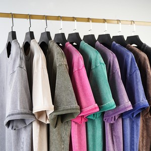 Camiseta de Manga Corta para Hombre, Estilo Desgastado, Color Sólido, Corte Holgado, Ropa Casual de Verano, Moda Juvenil, Estilo Urbano - Product Image 1
