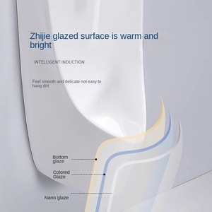Urinario moderno de pie montado en la pared de cerámica con Sensor inteligente para hombres adultos, función de fácil limpieza para baños públicos, hoteles - Product Image 5