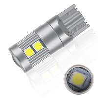 T10 3030 9SMD 9 LED sans erreur non polarité 194 168 3030 voiture cale plaque d'immatriculation lumière marqueur lampe inverse ampoule blanc