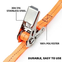 Sangle d'arrimage sans fin à cliquet en acier inoxydable 304L de qualité marine, avec logo personnalisé, en sangle polyester robuste de 1 pouce
