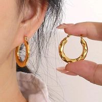 Boucles d'oreilles professionnelles de bureau en acier inoxydable plaqué or 18 carats, bijoux géométriques irréguliers haut de gamme pour femmes