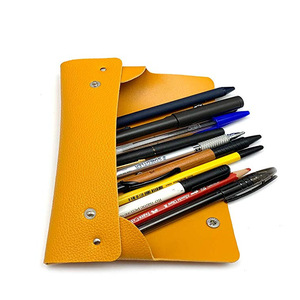 Gift pencil case/stationery <b>box</b>, PU leather, simple and stylish, suitable for students and fountain <b>pens</b>. - Product Image 1