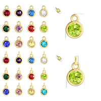 Vente en gros de 12 couleurs de composants pour la fabrication de bijoux, accessoires, boucles d'oreilles, pierres de naissance, porte-bonheur, connecteur, zircon, pendentif en serti