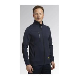 DIADORA UTILITY - 702.178755-60062/XL Sweat-shirt bleu marine classique à fermeture éclair intégrale avec empiècements latéraux noirs sur les manches - Product Image 2