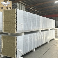 Panneau sandwich en laine de roche avec isolation PU, ignifuge A1, pour murs et toitures de bâtiments préfabriqués en structure acier.