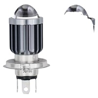 Phare LED pour moto, lumière LED avec faisceau double jaune/blanc, lentille et ampoules LED 3570 (style mini canon)