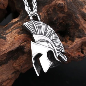 Collar con Colgante de Casco de Guerrero Espartano Yunnique, de Acero Inoxidable, Estilo Punk Hip Hop para Hombre, Regalo con Colgantes Temáticos - Product Image 3