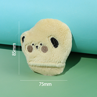 Houppette en peluche douce et moelleuse en forme de gant pour poudre libre, outil cosmétique, fabrication OEM ODM, motif personnalisé, direct usine
