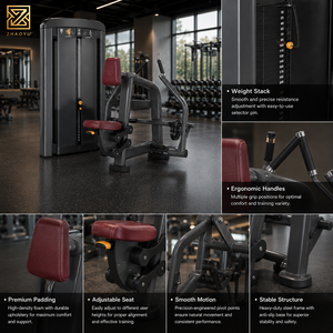 ZY Commercial Seated Row Machine Pin-Loaded Back Trainer <strong>Lat</strong> and Upper Body Strength Training, Adjustable Ergonomic Design - Product Image 2