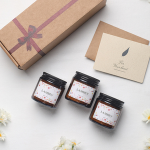 Lambey Factory Supply Venta al por mayor Decoración del hogar Negro Oro Astilla Tapa Regalo Cera de soja Velas perfumadas Ember Glass Jjar Candle - Product Image 4
