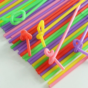 Pailles en plastique colorées et pliables de 8 mm, jetables, pour les boissons de fête - Product Image 1
