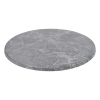 Table de jardin ronde en mélamine moulée, effet marbre gris, résistante aux intempéries, plateau de table extérieur pour patio, café, restaurant