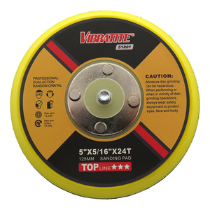 แผ่นรองขัดแบบ Hook and Loop ขนาด 5 นิ้ว 125 มม. เกลียว 5/16-24T สำหรับเครื่องขัด ใช้กับเครื่องมือขัดเงาไม้ โลหะ เฟอร์นิเจอร์ - Product Image 1