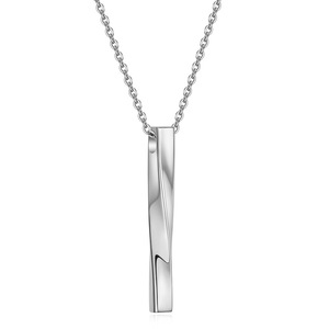 Collar de Acero Inoxidable 304 con Barra Espiral 3D Lisa, Colgante Geométrico de Acero Negro y Dorado, Cadena para Suéter, Regalo de Moda para Uso Diario - Product Image 3