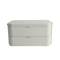 Boîte alimentaire réutilisable 800 ml en paille de blé écologique pour enfants, double compartiment avec couvercle à boucle, compatible micro-ondes et lave-vaisselle, anti-fuite, sans BPA, qualité alimentaire