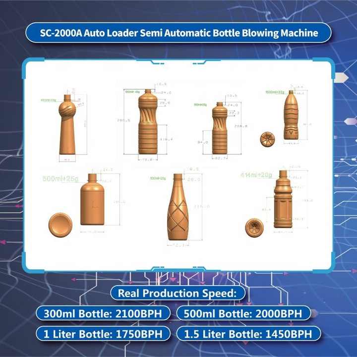 Preform Loading Automatic 4 Cavity PET Bottle Blowing Machine