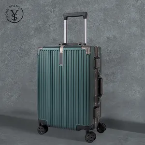 Hard Shell Aluminum Frame Suitcase For Travel Zipperless Luggage With Silent Spinner Wheels Trolley Case Luggage Sets