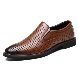 Men's Summer Outdoor Casual Leather <b>Shoes</b> Summer Hollow Out Breathable Large Low Top Business Formal Hole Cool Leather <b>Shoes</b> - Product Image 3