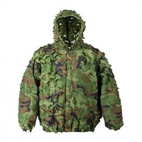 Veste Ghillie en Polyester Effet 3D Réaliste Camouflage Tactique Feuille Bionique Ensemble de Chasse Extérieur Toutes Saisons Cnhuntingcamo