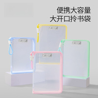 Pochette de rangement transparente A4 en PP léger avec fermeture éclair, haut de gamme, en promotion
