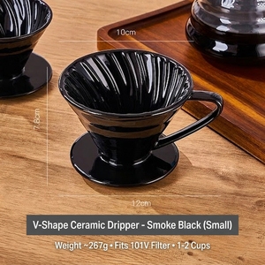 Filtre à café en céramique V60 pour infusion manuelle, support de filtre conique 1-2 tasses pour la maison - Product Image 5