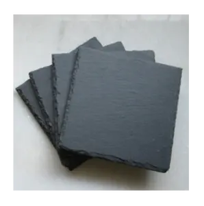 Bir cangkir coaster 10x10cm batu alam slate piring pabrik harga grosir